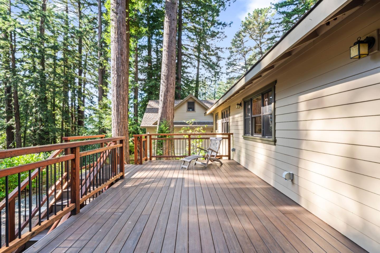 126 Filbert Road Woodside, CA 94062 - Photo 30 of 61 a view of balcony with wooden floor and fence