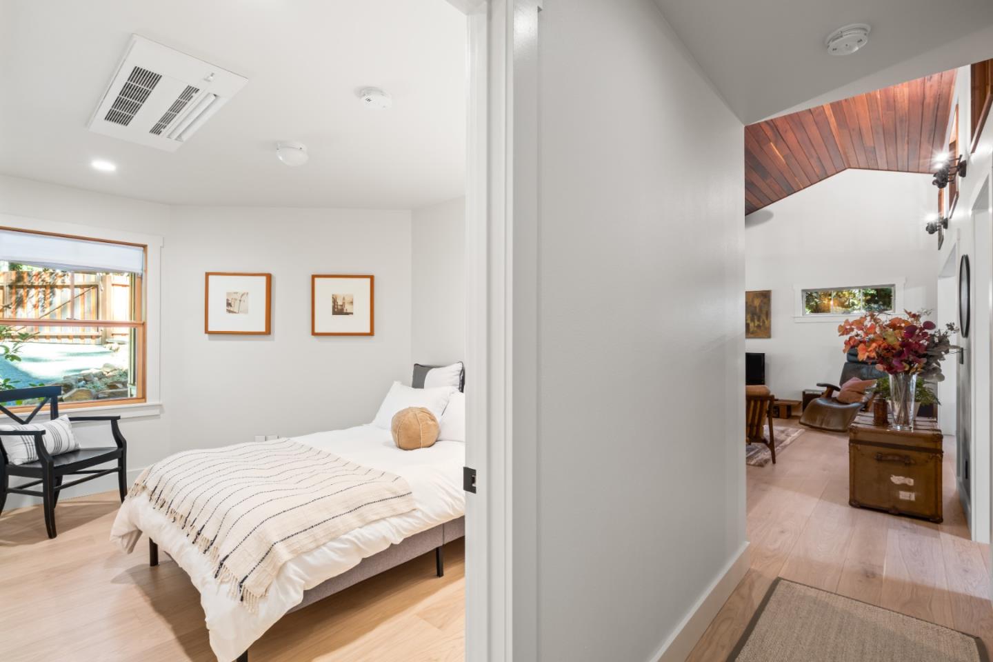 126 Filbert Road Woodside, CA 94062 - Photo 40 of 61 a bedroom with a bed and a couch