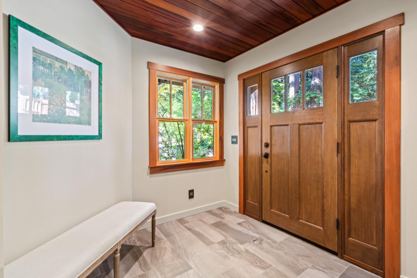 126 Filbert Road Woodside, CA 94062 - Photo 8 of 61 a view of a bedroom with wooden floor and windows