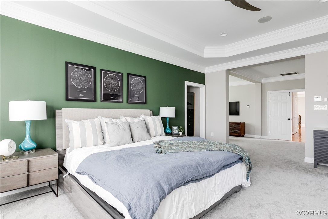 521 Raleigh Manor Road Henrico, VA 23229 - Photo 21 of 46 a bedroom with a large bed and a painting on the wall