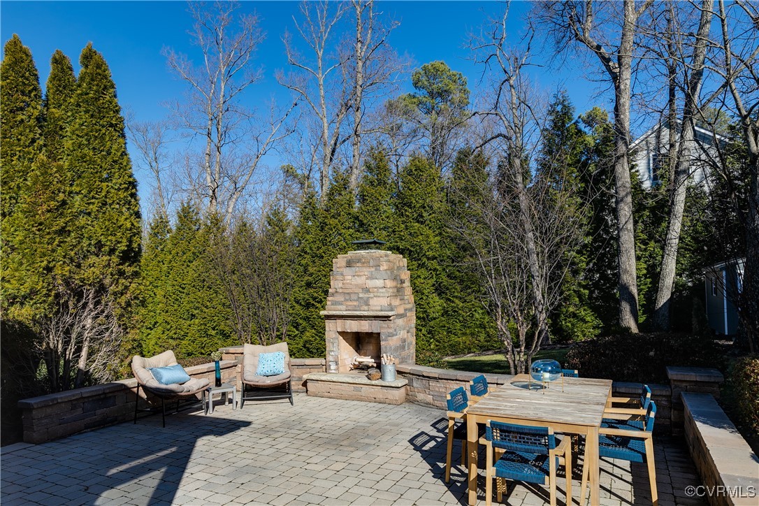 521 Raleigh Manor Road Henrico, VA 23229 - Photo 39 of 46 a backyard of a house with table and chairs