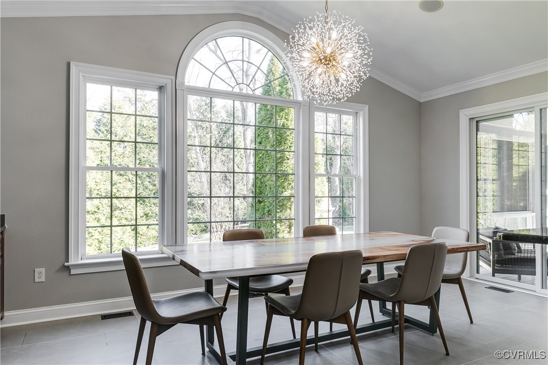 521 Raleigh Manor Road Henrico, VA 23229 - Photo 8 of 46 a dining room with furniture a chandelier and wooden floor