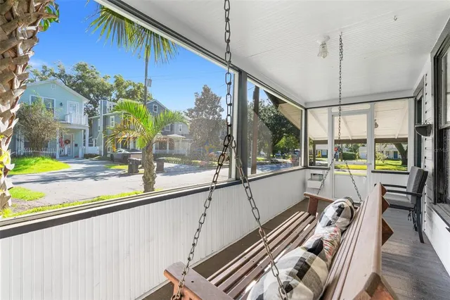 a spacious bathroom with a large mirror