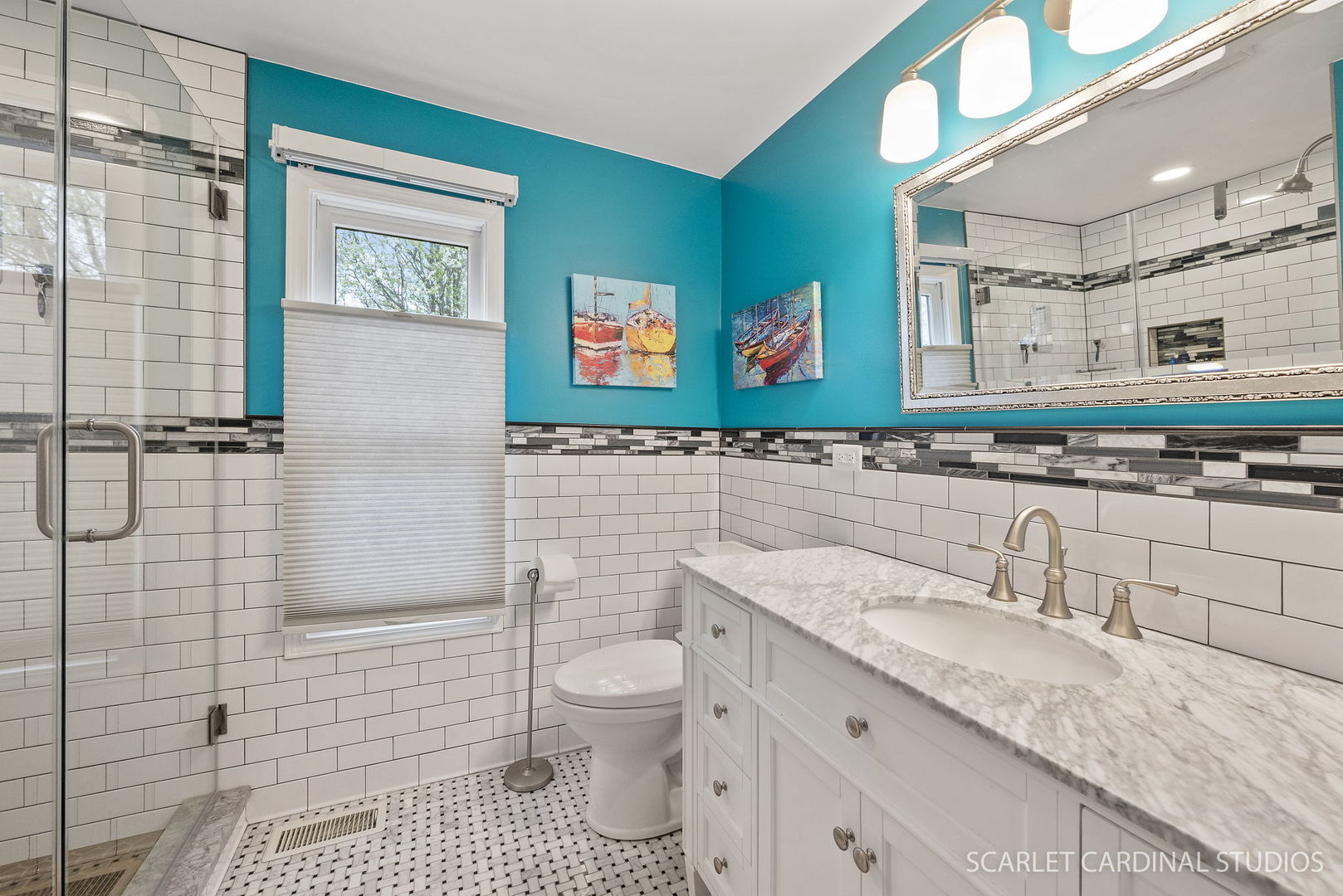188 Hamilton Lane Wheaton, IL 60189 - Photo 15 of 34 a bathroom with a granite countertop toilet sink and mirror