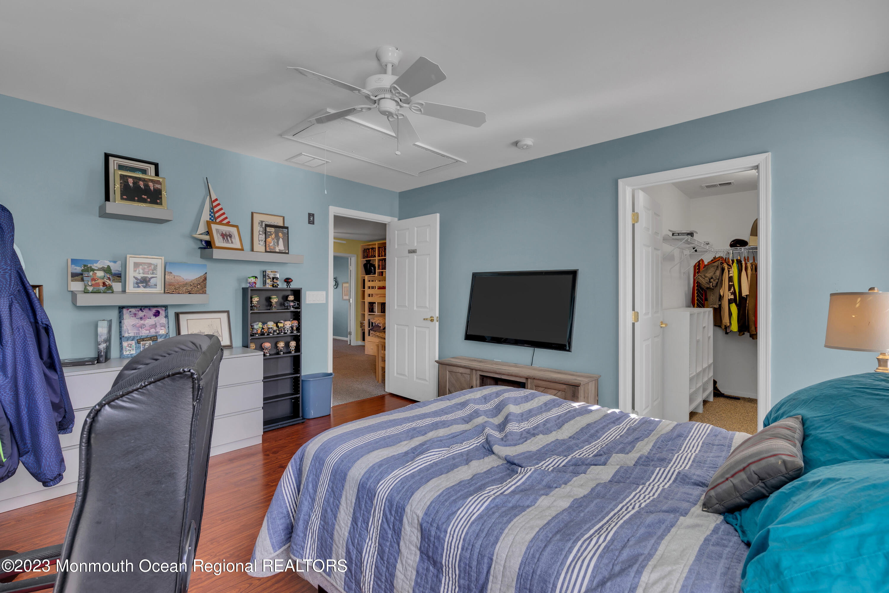92 Pancoast Road Waretown, NJ 08758 - Photo 36 of 50 a bedroom with a bed and a flat screen tv