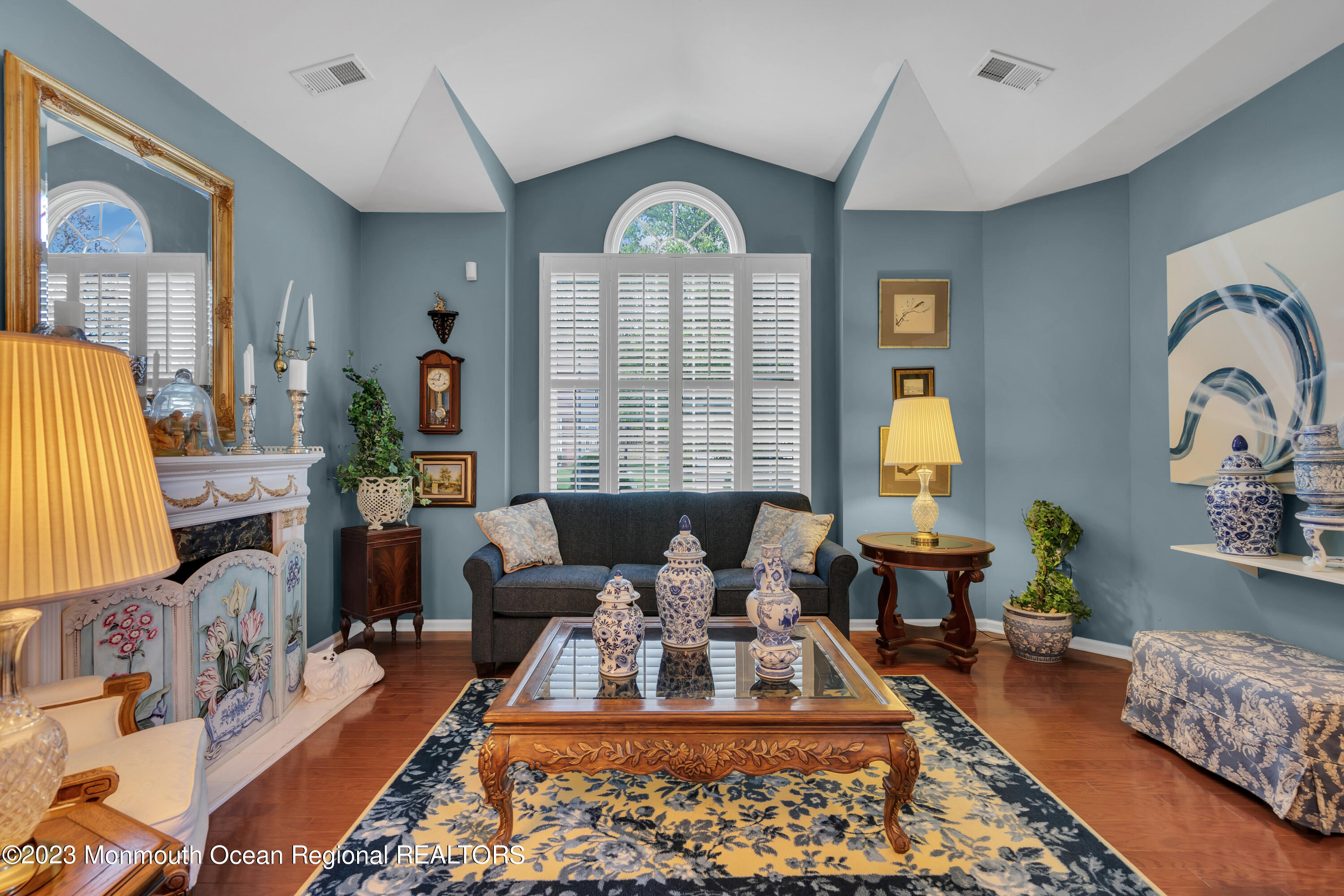 92 Pancoast Road Waretown, NJ 08758 - Photo 8 of 50 a living room with furniture fireplace and a large window