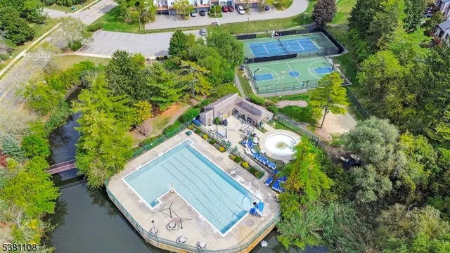 an aerial view of a house having yard