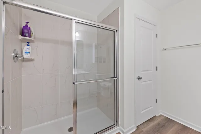 a bathroom with a shower