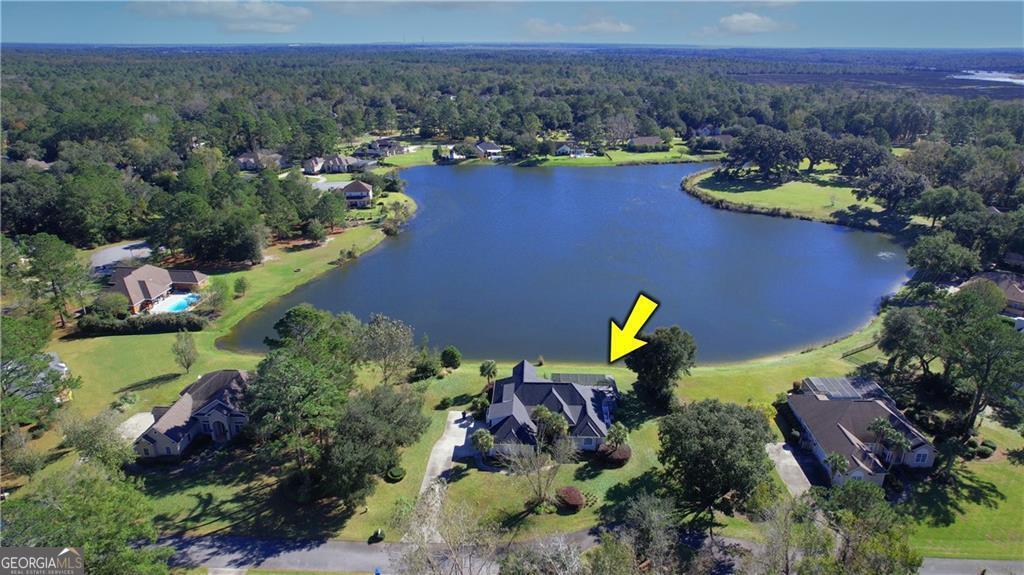 230 Winding Trail Brunswick, GA 31523 - Photo 1 of 1 an aerial view of a house with a garden and a swimming pool