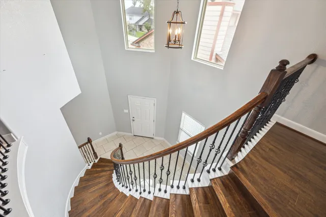 a view of entryway with wooden floor