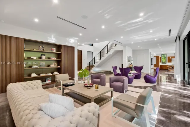 a living room with furniture