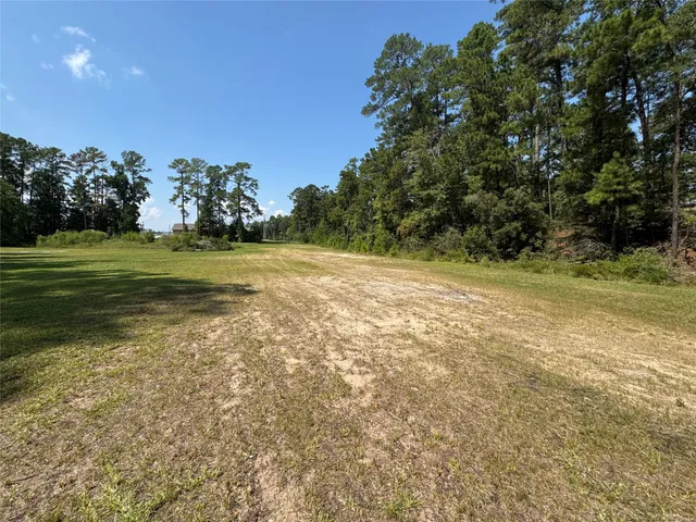 a view of a golf course with green space