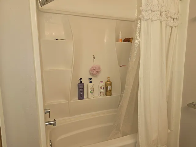 a bathroom with a shower