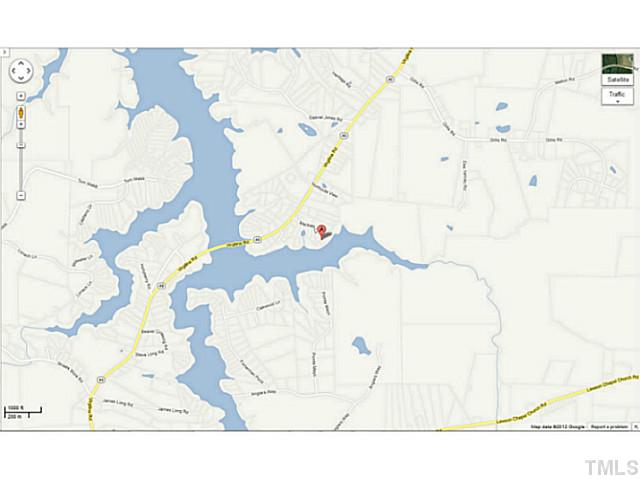 175 MacBeth Lane Roxboro, NC 27574 - Photo 18 of 24 LAKE MAYO (image via Google Maps) with home location map point.