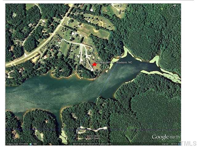 175 MacBeth Lane Roxboro, NC 27574 - Photo 19 of 24 A view from google earth showing the LOT and its POSITION TO THE COVE AREA.