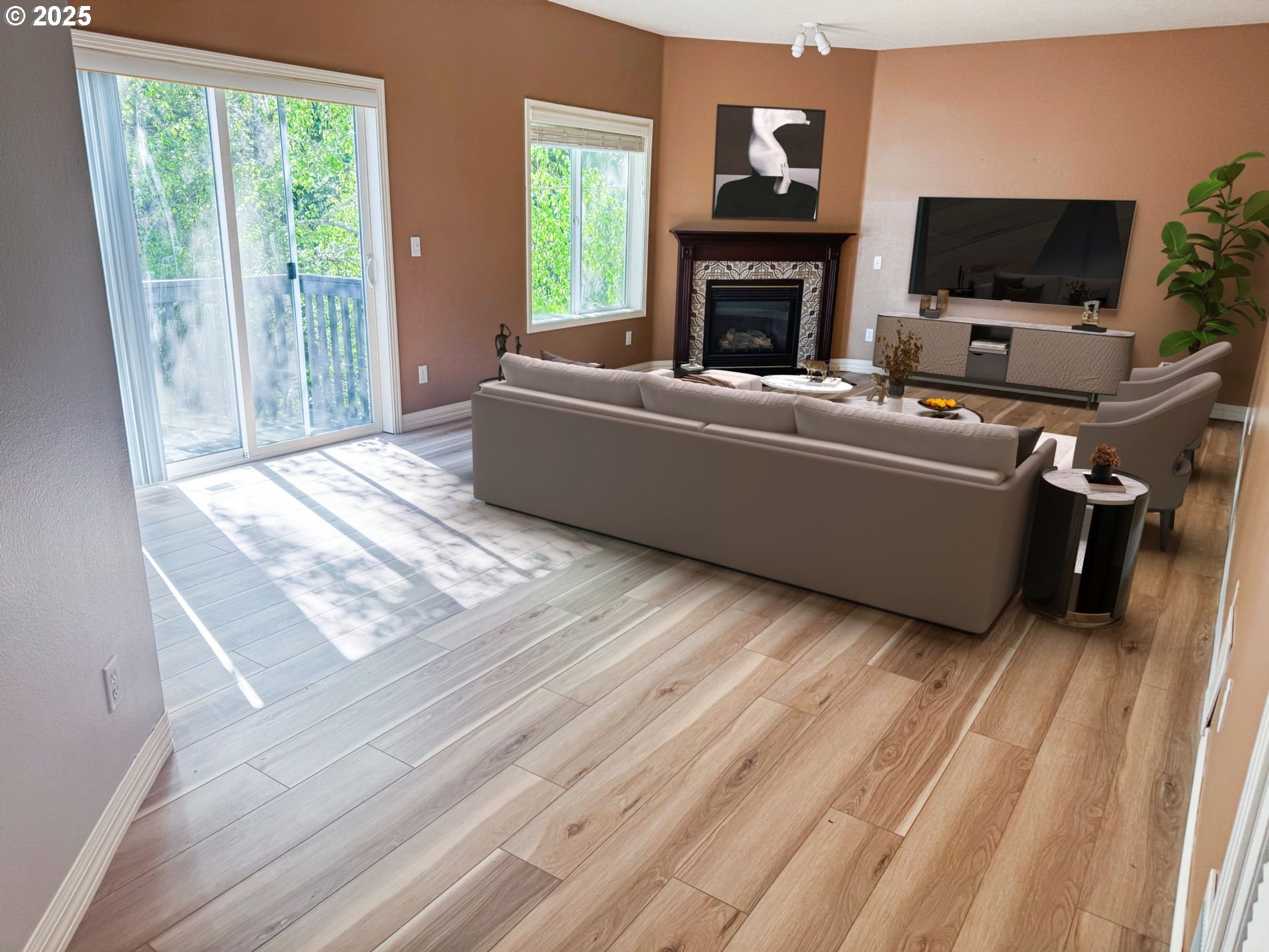 13728 Southwest 130th Place Portland, OR 97223 - Photo 4 of 24 a living room with furniture and a fireplace
