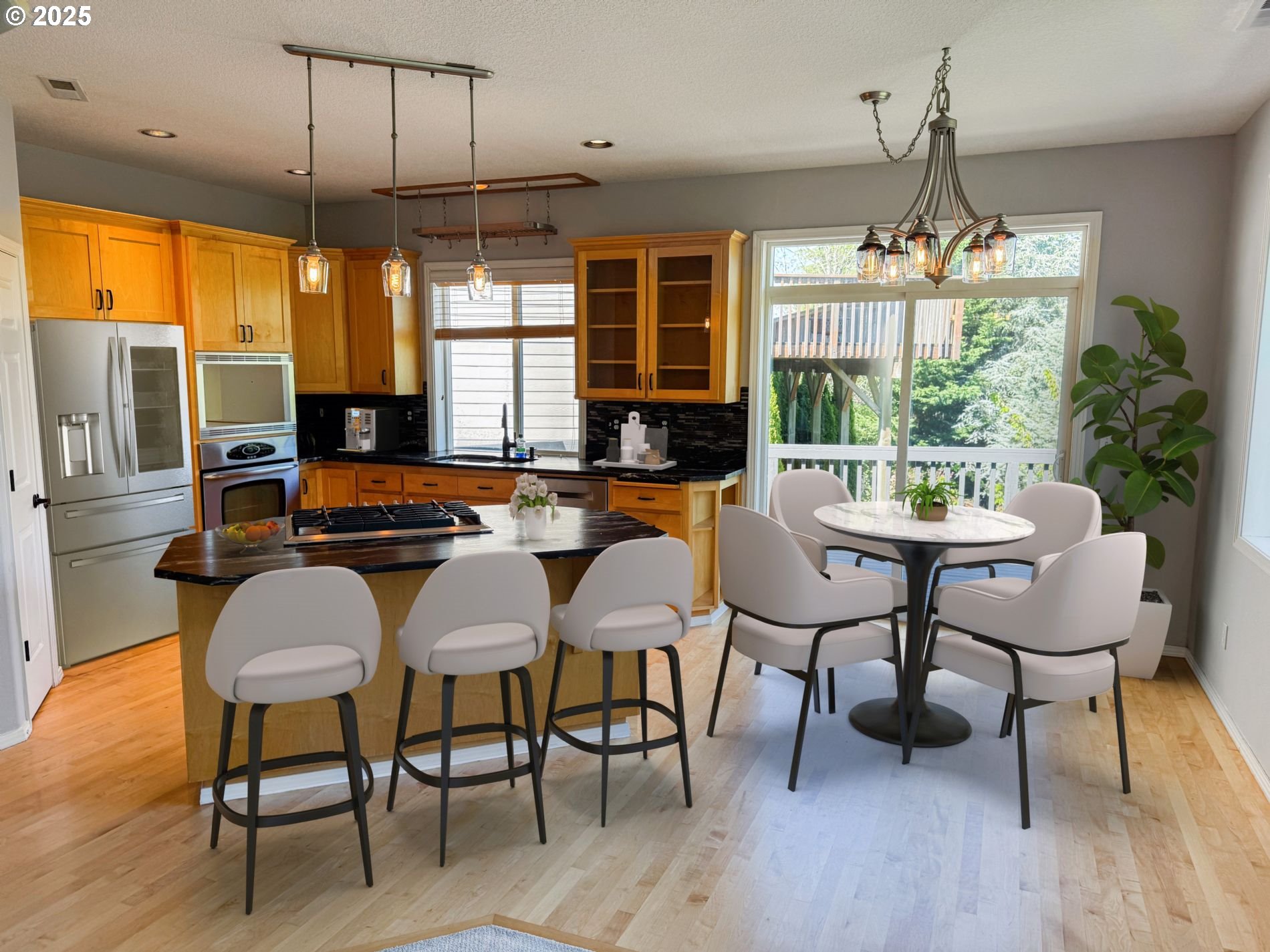 13728 Southwest 130th Place Portland, OR 97223 - Photo 6 of 24 a dining room with furniture a chandelier and wooden floor