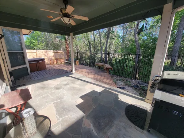 a view of outdoor sitting area with furniture