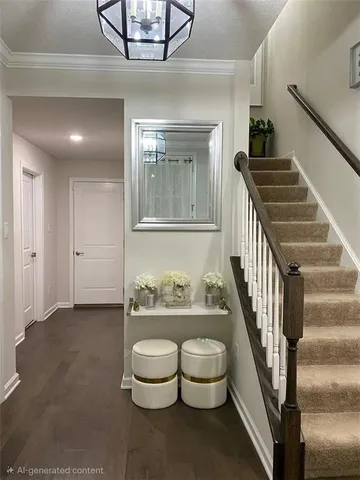 a living room with furniture and a mirror