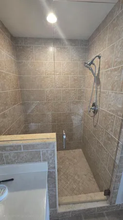 a bathroom with a shower