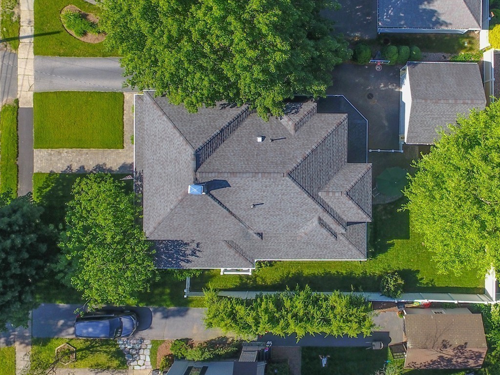 44 Stevens Road Needham, MA 02492 - Photo 14 of 14 an aerial view of a house with a yard and a large tree