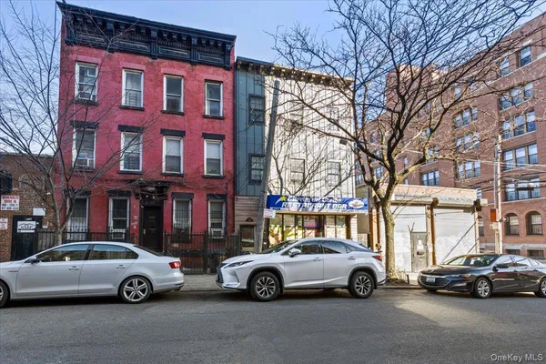 a car parked in front of a building