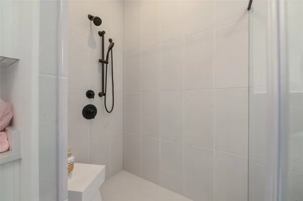 a bathroom with a shower