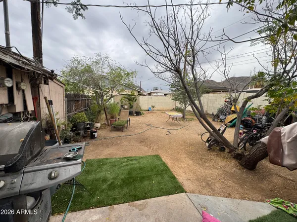 a view of a backyard