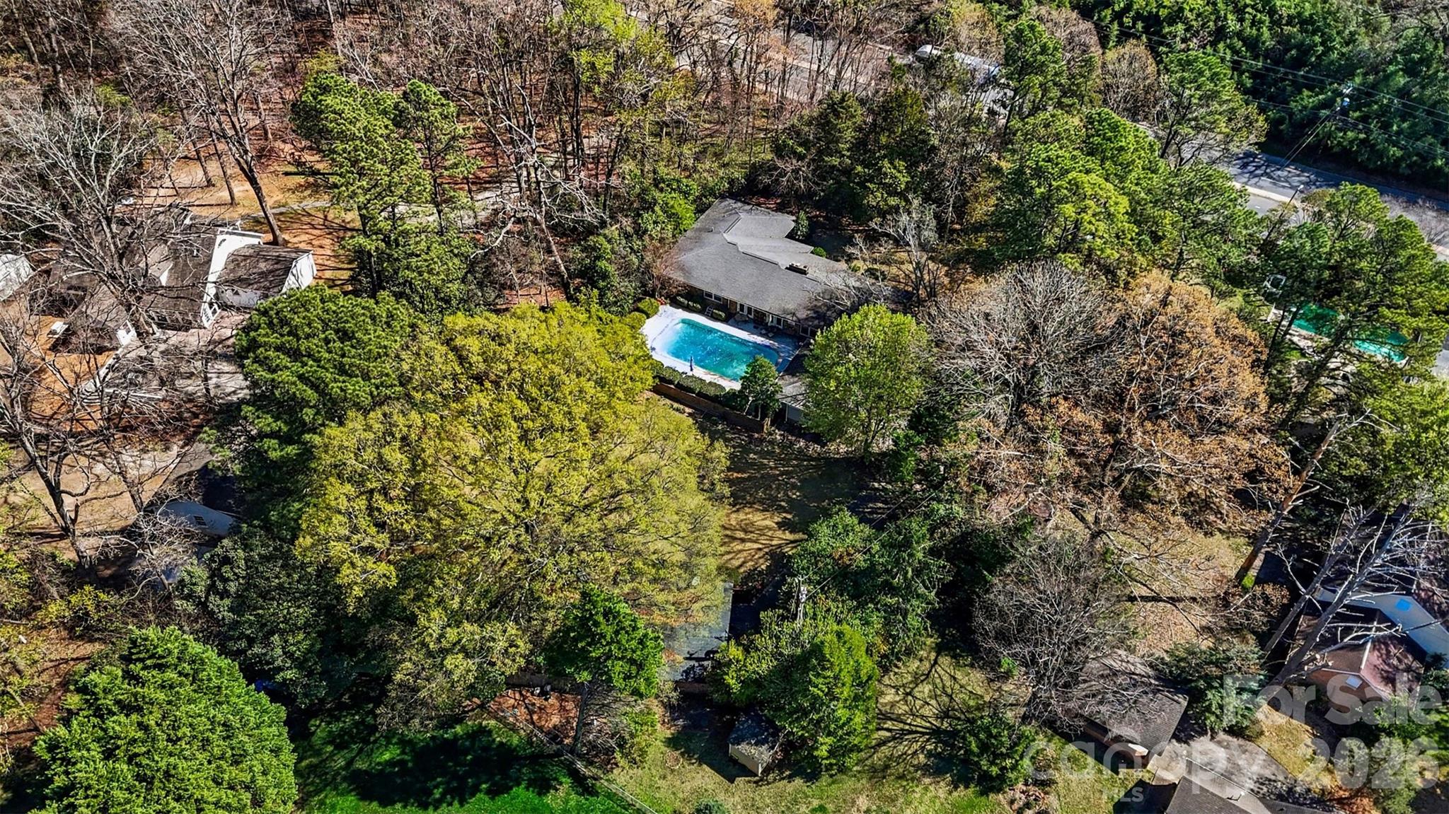 7600 Park Road Charlotte, NC 28210 - Photo 9 of 10 an aerial view of a house with a yard