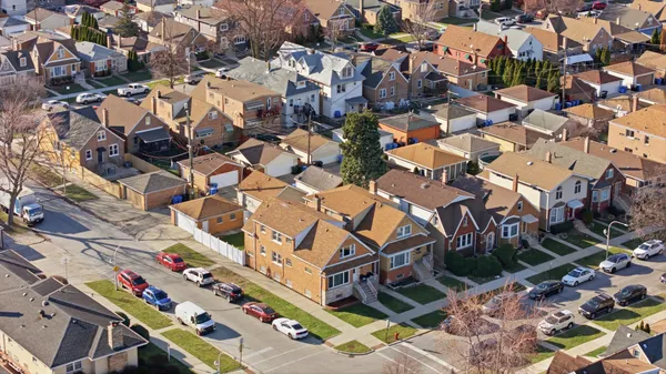 an aerial view of a city
