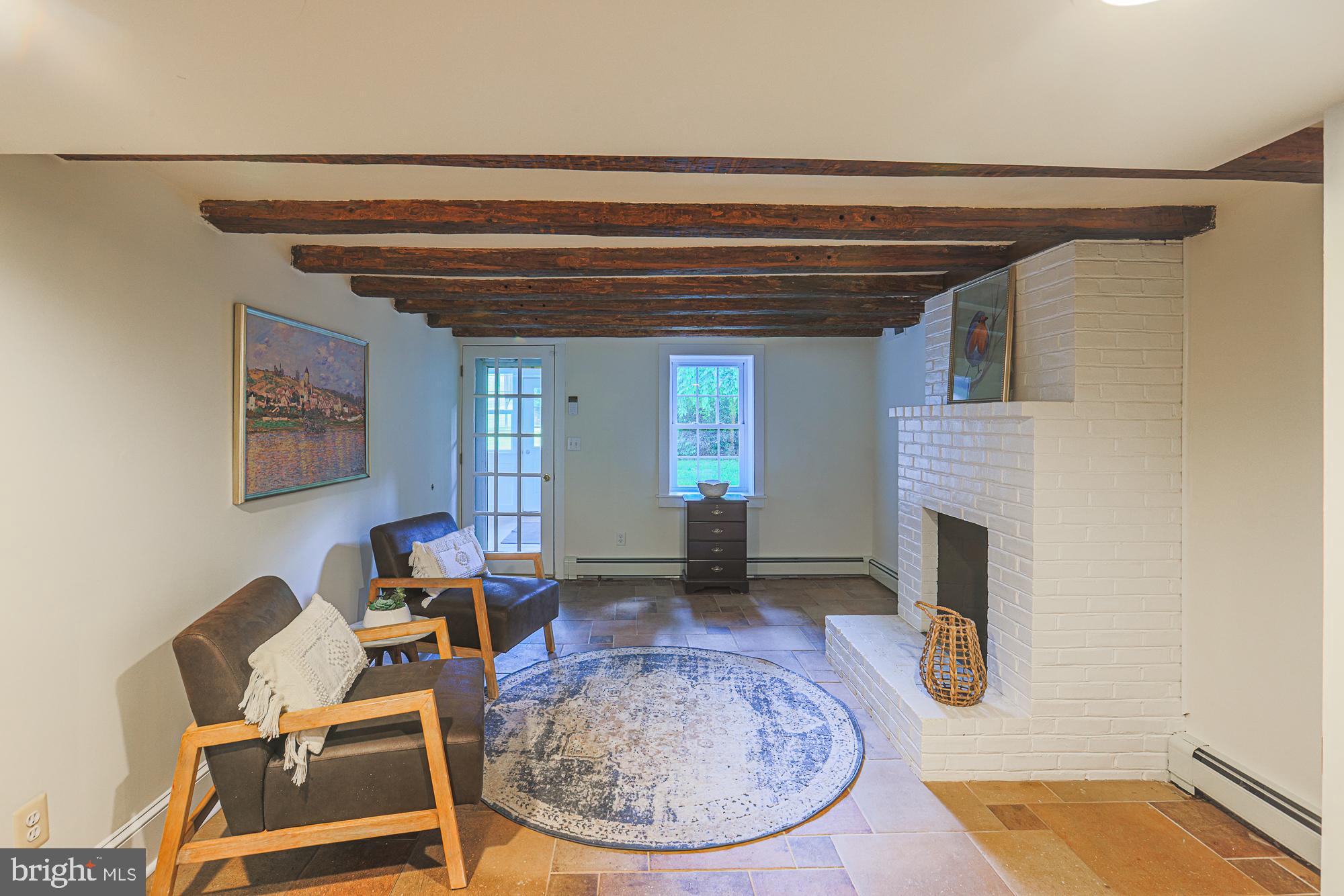 19020 Gunpowder Road Hampstead, MD 21074 - Photo 40 of 109 Entryway / Sitting room w/fp and beams