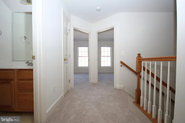 a view of hallway with stairs