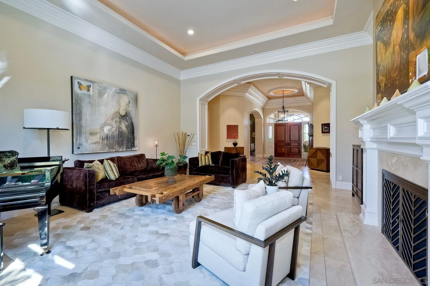 17732 Vineyard Lane Poway, CA 92064 - Photo 15 of 63 a living room with furniture and a fireplace