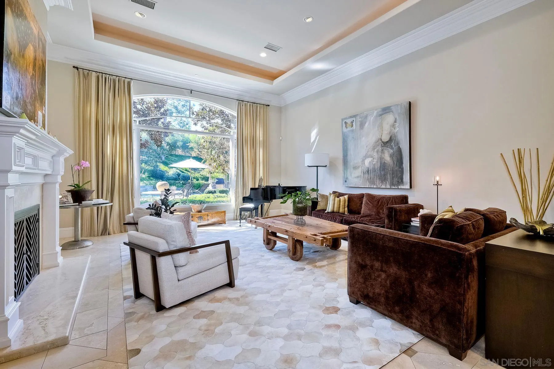 17732 Vineyard Lane Poway, CA 92064 - Photo 18 of 63 a living room with furniture and a fireplace