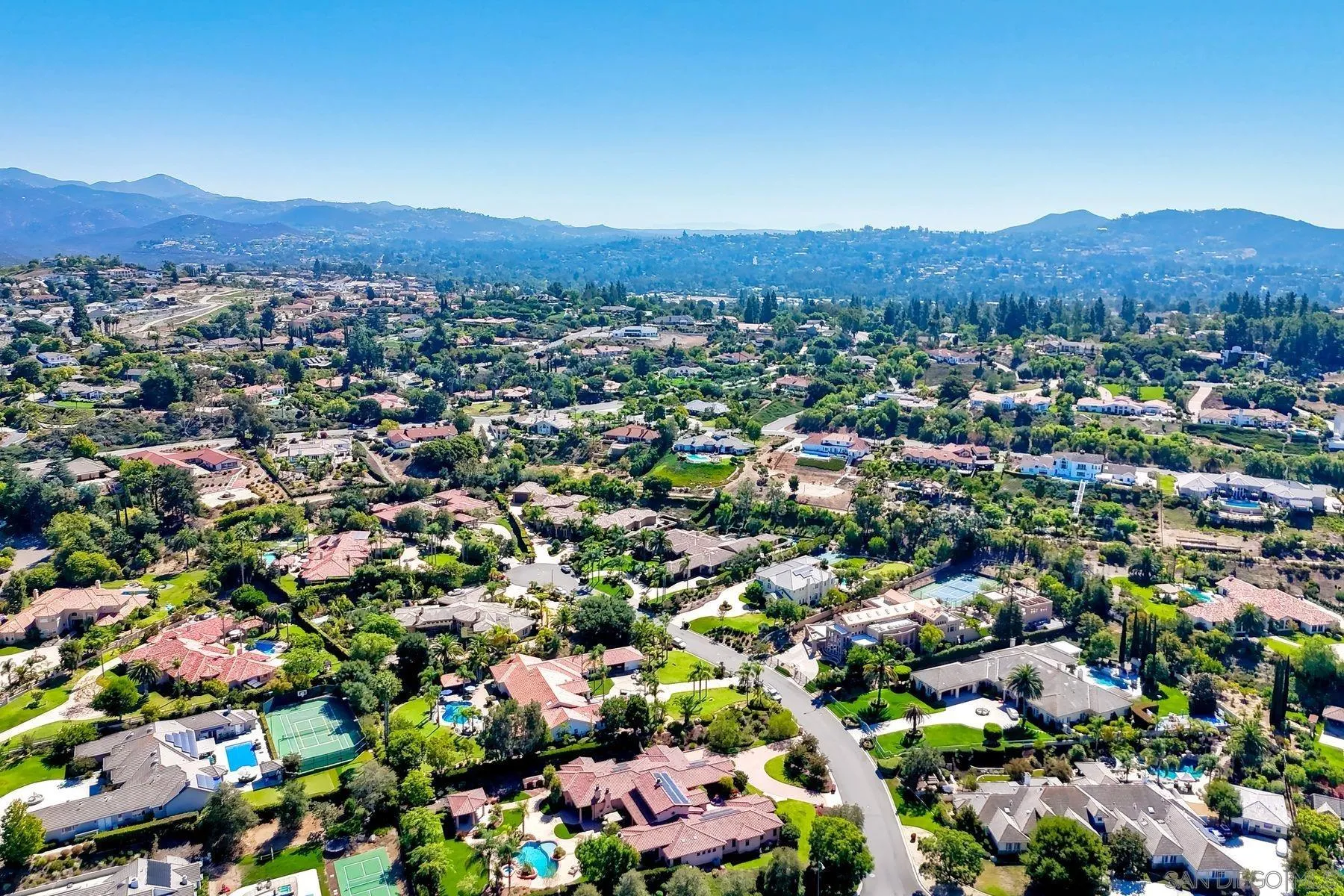 17732 Vineyard Lane Poway, CA 92064 - Photo 53 of 63 an aerial view of residential houses with outdoor space and trees