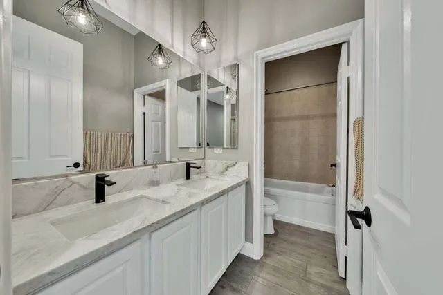 a room with a table and a window