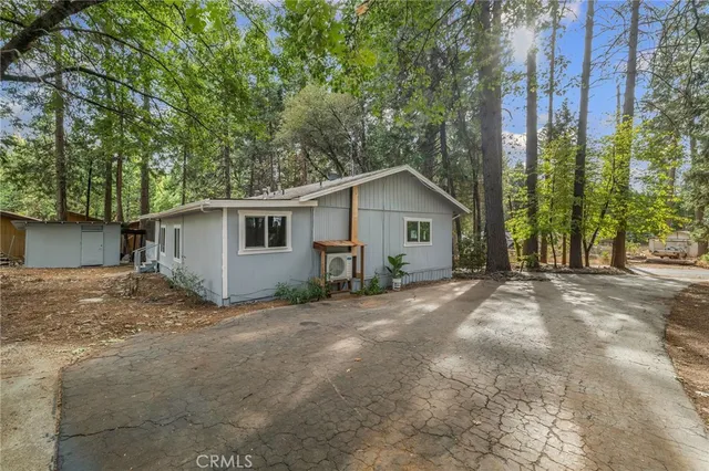 a view of a city with lush green forest