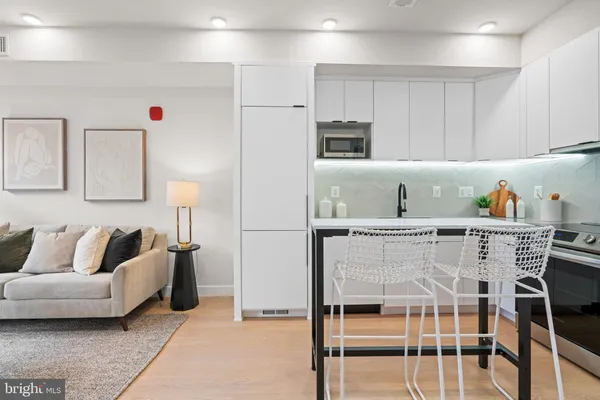 a living room with furniture