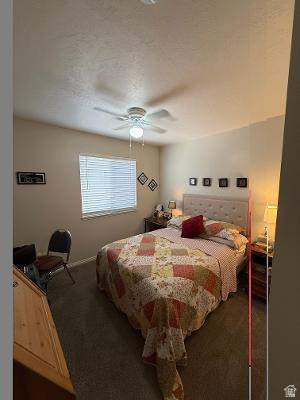 641 East Greystone Way Tooele, UT 84074 - Photo 10 of 30 Carpeted room featuring a ceiling fan with integrated lighting, a window with horizontal blinds, and neutral wall tones