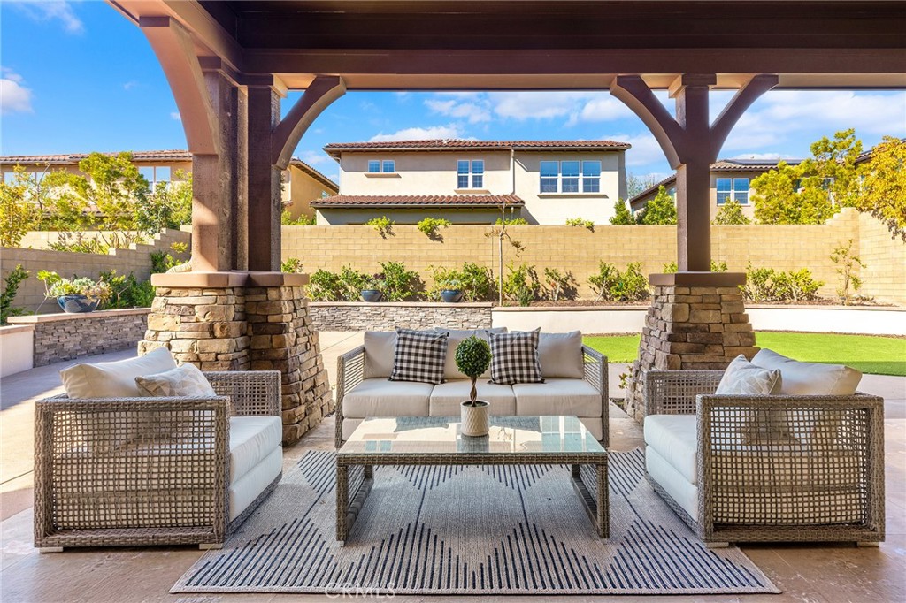 123 Calderon Irvine, CA 92618 - Photo 60 of 74 a view of living room with patio furniture and a garden