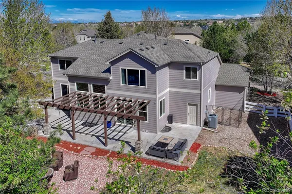 an aerial view of a house