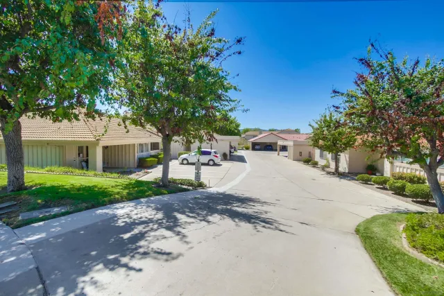 a white house that has a tree in front of it