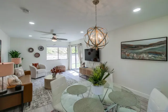 a living room with furniture