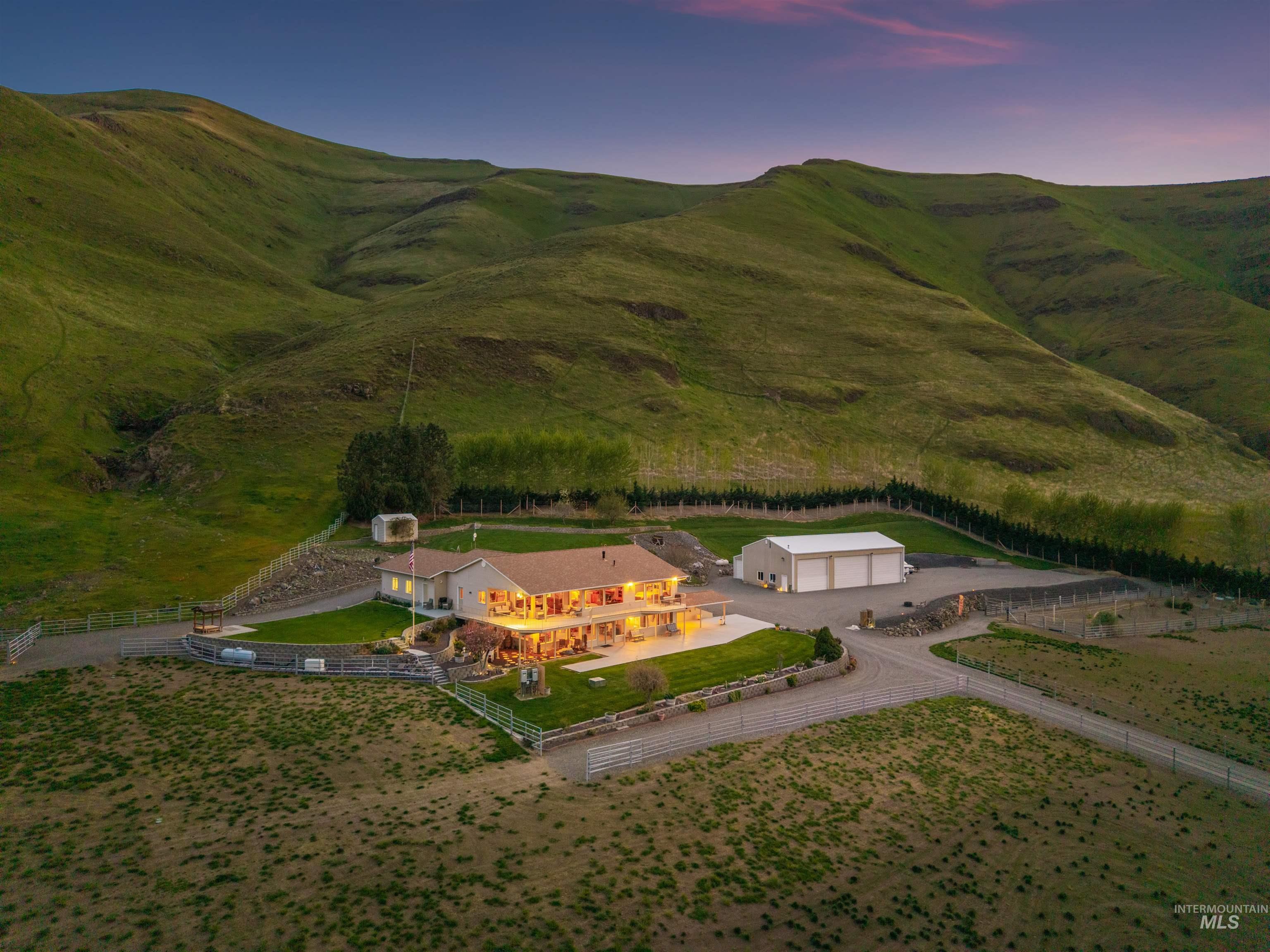 11056 Snake River Road Asotin, WA 99402 - Photo 3 of 50 Aerial view at dusk of a rural view