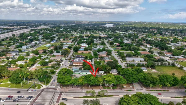 an aerial view of multiple house