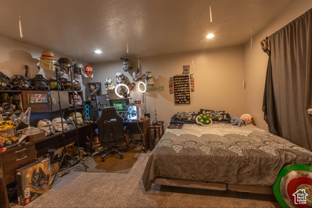 660 East 400 North Spring City, UT 84662 - Photo 8 of 16 Carpeted bedroom with recessed lighting and a textured ceiling