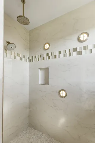 a bathroom with a shower