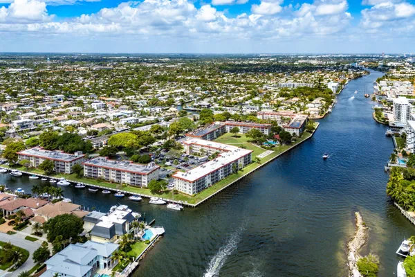 a view of a city with an ocean