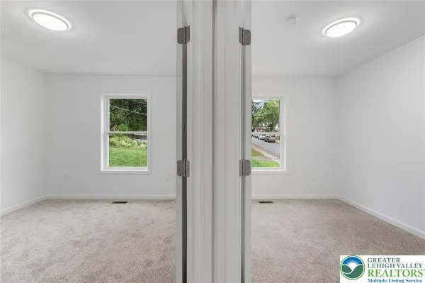 an empty room with a window