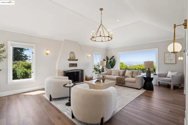 a view of a yard with an outdoor space and seating